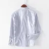 Pocket Decorate Long Sleeve Shirt for Men 100%Cotton Causal Turn-down Collar Tops Plus Size Single Breasted Clothing 210601