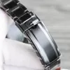 Montre lumineuse pour homme Étanche Mécanique à remontage automatique Surface en verre de cristal Boîtier en acier inoxydable Cadran en céramique Diamètre de la surface 40