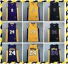 Maglie da basket da uomo Black Retirement Recordative Edition Maglia Los Angeles Mamba cucita autentica con etichette reali