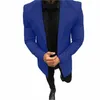 Męskie garnitury Blazery modne męskie zimowe ciepłe wełniane płaszcz z pojedynczym piersi długą kurtkę długą kurtkę czarny niebieski szary 261L