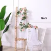 Decoratieve bloemenkransen 180 cm kunstmatige rose klimop wijnstok bruiloft decor real touch zijde rotan garland string home muur opknoping decoratie