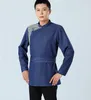 Traditionele etnische kleding Blue Mongoolse man Volwassen Living Topkraag Tang Pak Stijl Mannelijk Aziatisch kostuum