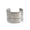 Je t'aime 3000 Bracelet manchette Couple Bracelet haute qualité gravé meilleures chiennes Bracelets bijoux ami cadeaux Q0719
