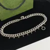 Collana con ciondolo con lettera piena di diamanti Lettere doppie Braccialetti con catena in metallo Anniversari da donna Bracciale con pendenti con strass con G189m