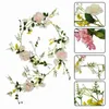 Decorative Flowers Wreaths 185M Artificial Rose Ivy Vine Wedding Decoration Real Touch Silk Flower String Home Hanging Garland 4842957