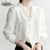 Fashion Autumn Casual Solid Women Tops Long Sleeve V-neck Bow Clothing Party Beach Elegant Blouses 5105 50 210521
