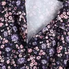 Vintage Woman Purple Printed V Neck Sashes Shirt Dress Spring Elegant Ladies Soft A-Line es Female Chic Pleated 210515