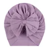 18 * 17 cm Baby Girls Elastic Nylon Caps Solid Färg Handgjorda Bowknot Mössor Söt bågar Headwear Nyfödda Hår Tillbehör Foto Props