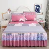 Rendas Bed Skirt + 2 pcs Frolas Conjunto de Cama Princesa Lace Cama Cama Cama Fitted Parta para Meninas Rei Queen Size F0399 210420