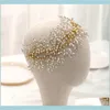 Bridal Headband Jewelry Gold Crystal Rhinestones Tiara Wedding Akcesoria Ręcznie robione kobiety ozdoby włosów HEPRECKES DOSTAWKA 2021