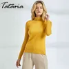 Tataria Turtleneck Gebreide truien voor vrouwen met lange mouwen truien dunne slanke knit en trui 210514