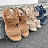 2021 Летняя обувь Женщины Богемные Сандалии Обувь для отдыха Случайные Женские Сандалии Мягкие Дамы Beach Sandals Плюс Размер 42 Синий A3284