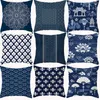 CUSHIONDECORATIVE PALLOW Blue Cushion Cover Hefeng Japan Decorative Case Home Decoration Polyester Square Geometric Pillowcover C6367012