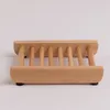 Bathroom Beech Wood Soap Holder Natural Wooden Box Dish for Shower