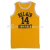 New Men BaskeBall Jersey # 14 Will Smith Jersey The Fresh Prince of Bel Air Academy # 25 Carlton Banks Movie Koszulki Movie Black Gary Yellow Green