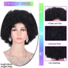 Wig Short Afro Fluffy Black Women Kinky Curly Synthetic Hair for Party Dance Cosplay Wigs with Bangs S0903 s