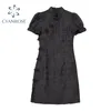 Chinesischen Stil Schlank Kurzarm Mini Kleider Sommer Mode Vintage Blume Stickerei Sexy Moderne Cheongsam Dame Kleid 210430