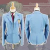 Ouran High School Host Club Cosplay Uniform Girl Boy Haruhi Kyoya Hikaru Takashi Kostuum Blue Jacket + Tie Y0913