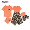 Joyccin 가족 일치하는 복장 꽃 인쇄 숙녀 드레스 남성용 티셔츠 유아 의류 210922
