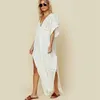 Beach Dress Women Beach Wear Cover-ups White Cotton Tunic Bikini Swimsuit Cover Up Bath Dress Sarong plage pareo #Q1001