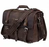 Vintage Genuine Leather Men's Briefcase Leather Business bag Men laptop Bags Tote with coded lock Handbag
