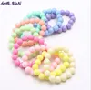 Ins 8mm Kids Biżuteria Bransoletka Candy Color Beads Cute Design Princess Prezent