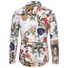 Mäns casual skjortor vintage paisley tryck skjorta män camisa maskulina 2022 varumärke långärmad mens klänning smal fit hawaiian kemise homme