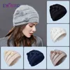 ENJOYFUR женские зимние кашемировые вязаные шапки из натуральной норки с помпоном в полоску для девочек, модные теплые женские уличные брендовые шапки 211128339566