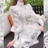 Fransk domstol klänning årsmöte semester super sago ny stil elegant Retro spetskjol lång stil