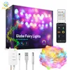Dreamcolor LED String Lights 16.4ft 32.8ft Impermeabile Wifi RGB Strip Light USB Powered Music Sync Fata Natale Home Wedding Party Decoration