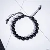 Beaded Strands 5pcs Men's Obsidian Bracelet Crystal Bead Hand Ornaments Birthday Decoration Gift K2 Fawn22