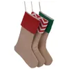 Christmas Stocking Striped Dots Sock Santa Claus Gift Candy Bag Xmas Tree Hanging Decoration Home Party Decorations