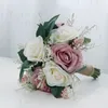 Bouquets de mariée de Style européen, nouvel arrivage, fleurs de mariage violet/rose/ivoire