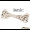 Filato 7 mm di diametro bianco beige 10 metri corda di cotone intrecciata rame arte artigianale corda filo fatto a mano fai da te 5Ezgy Ufx6D