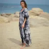 ビーチのためのネクタイ色素カバー女性特大のローブマキシドレスHoiday Boho Kaftan Summer Batwing Sleeve Beachwear女性水着