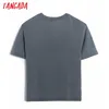 Frauen Vintage Charater Print Baumwolle T Sommer Kurzarm T-Shirts Damen Casual T-Shirt Street Wear Top 6H8 210416