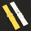 24mm 26mm Yellow White Silicone Rubber Watchband Ersättning för Panerai Watch Strap Pin Buckle Waterproof Watch Accessories185C