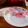 6pcs/set Chinese Dining Room Ceramic Tableware Jingdezhen Bone China Porcelain Dinnerware 8*inch Deep Soup Dishes Sushi Plates