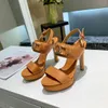 Designer Women High Heels Sandaler Fashion Toe Tofflor Horsebit Slides Party Bröllopspumpar med låda