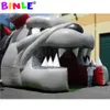 Cute giant outdoor inflatable bulldog tunnel animal mascot head entry channel football helmet tent for sports events