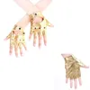 Sports Gloves Half Finger Pole Dancing PU Leather Heart-shaped Fingerless Hip- Disco Party Cosplay Sexy Mittens Girls Women Gold