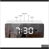 Aessories meubels tuin druppel levering 2021 led spiegel alarm digitale sn -tafel wake up light elektronisch grote tijd temperatuurdisplay homo