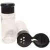 50 pcs garrafas de especiarias plásticas vazias para armazenar churrasco tempero pimenta etc. 100ml / 3.3oz, frascos de armazenamento preto