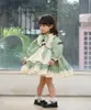 1 2 3 4 5 6 ans Robe de filles pour Noël 2020 Enfants Filles Manches longues Princesse Vintage Vert Lolita Tablier Robe Hiver Automne Q0716