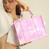 Luxe Open Zak Geverfd Aquarel Messenger Bags Handtas Canvas Draagtas Schoudertas Tie-dyed ShoppingBag280P