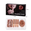 Nail Practice Modello dito con base di fondo 100pcs Unghie false 3pcs Allenamento Mano all'ingrosso Manicure Strumenti per il salone di bellezza