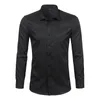 Black Mens Bamboo Fiber Shirts Merk Casual Slim Fit Lange Mouw Mens Jurk Shirts Non Iron Solid Chemise Homme 4XL 210714