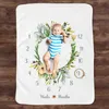 Flannel Infant Milestone PO Procession Background Play Play Baby Play Mat Backdrop Cloth Calendar PO