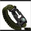 Charm Jewelrymens And Womens Outdoor Sports Camping Bracelet Important Keep Safe High Quality Paracord Bracelets With Compass 1505 Drop Deliv