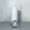 ローカルウェアハウス！ストロー15oz 20oz 30oz 30ozの昇華白い空白の細いまっすぐなまっすぐなタンブラーが付いているステンレス鋼の水のボトル二重断熱カップマグカップA12